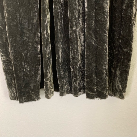 Vivien Ramsay Womens green/ brown 100% silk velvet sleeveless midi dress S - Picture 10 of 10